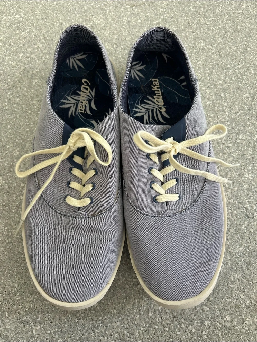 Olukai Men's Tradewind Blue Canvas Lace-Up Sneakers Size 10.5